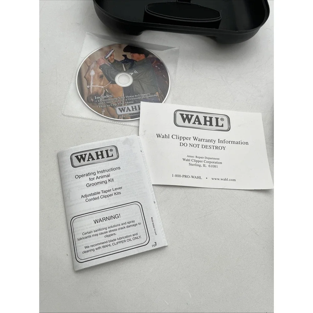 Wahl Animal Grooming Clipper Kit Model ST w/ Case Brushes Manuals Tested